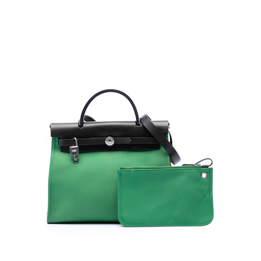Pre-Loved Hermes Military Toile and Vache Hunter Herbag Zip 31 - Picture 7 of 7